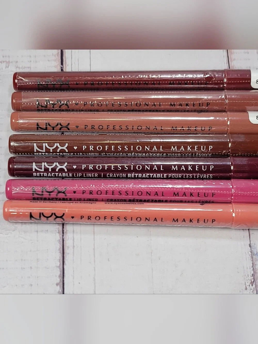 7 Piece Nyx Retractable Long-Lasting Mechanical Lip Liner Bundle NEW!